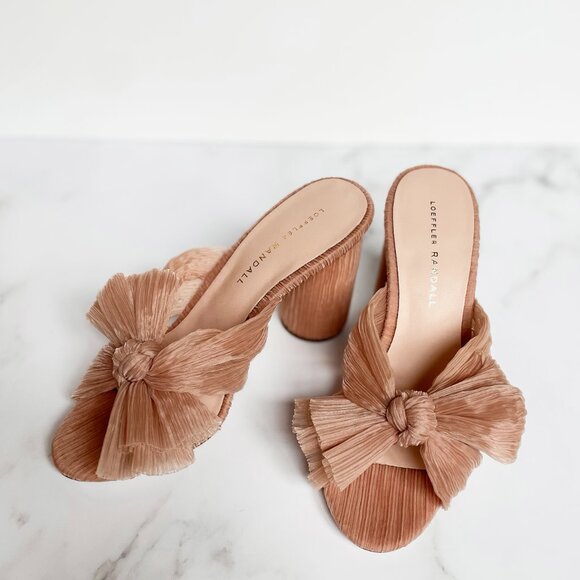 Leoffler Randall Penny Pleasted Bow Heels in Blush Pink Sz 7 - Picture 4 of 4